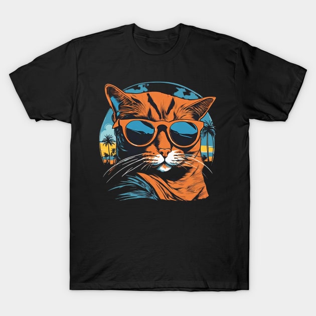 Cat with sunglasses shirt cheap